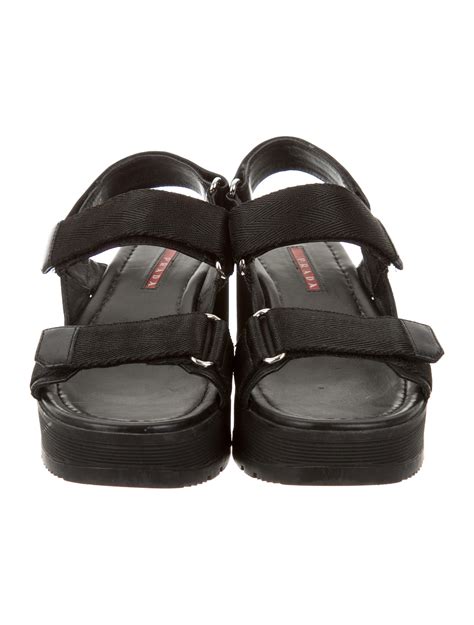 prada velcro sandals|prada chunky heel sandal.